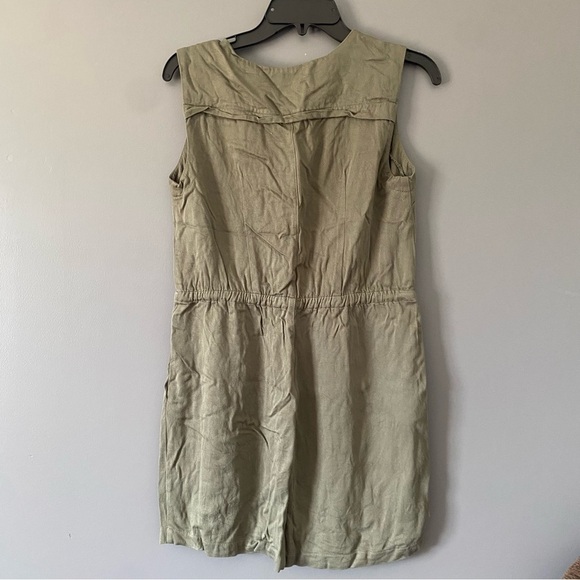 Smart Set Utility Dress Khaki Sleeveless Size 6 Safari Vibe Drawstring Waist - Picture 5 of 13
